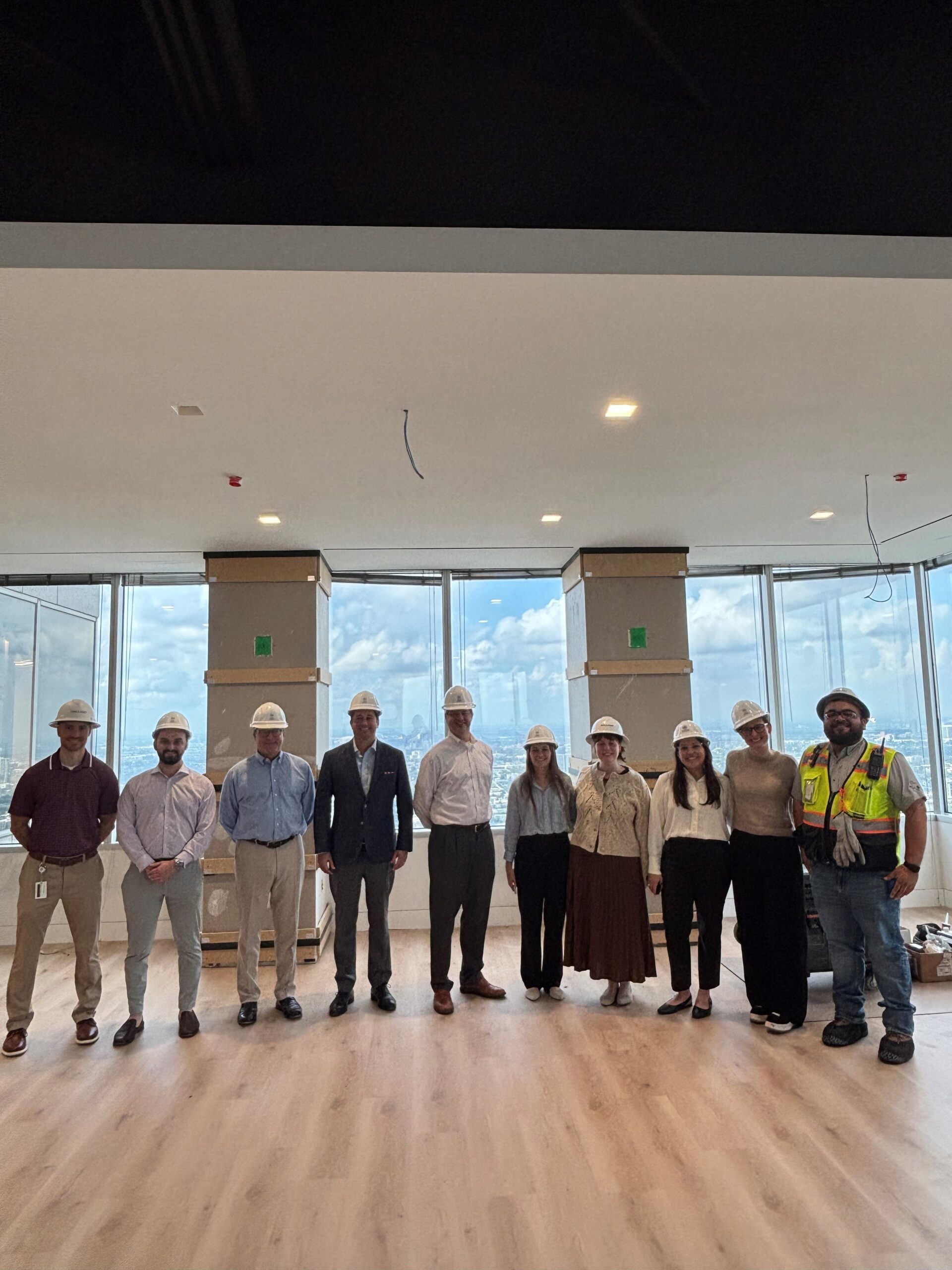 West Mermis attorneys touring Gallant Commercial’s downtown Houston office project during site visit.