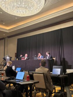 Panelists discussing the future of AI in construction law at the 38th Annual Texas Construction Law Conference.